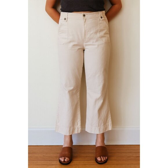 Banana Republic khaki capris linen blend womens size 12 office career - Picture 1 of 6